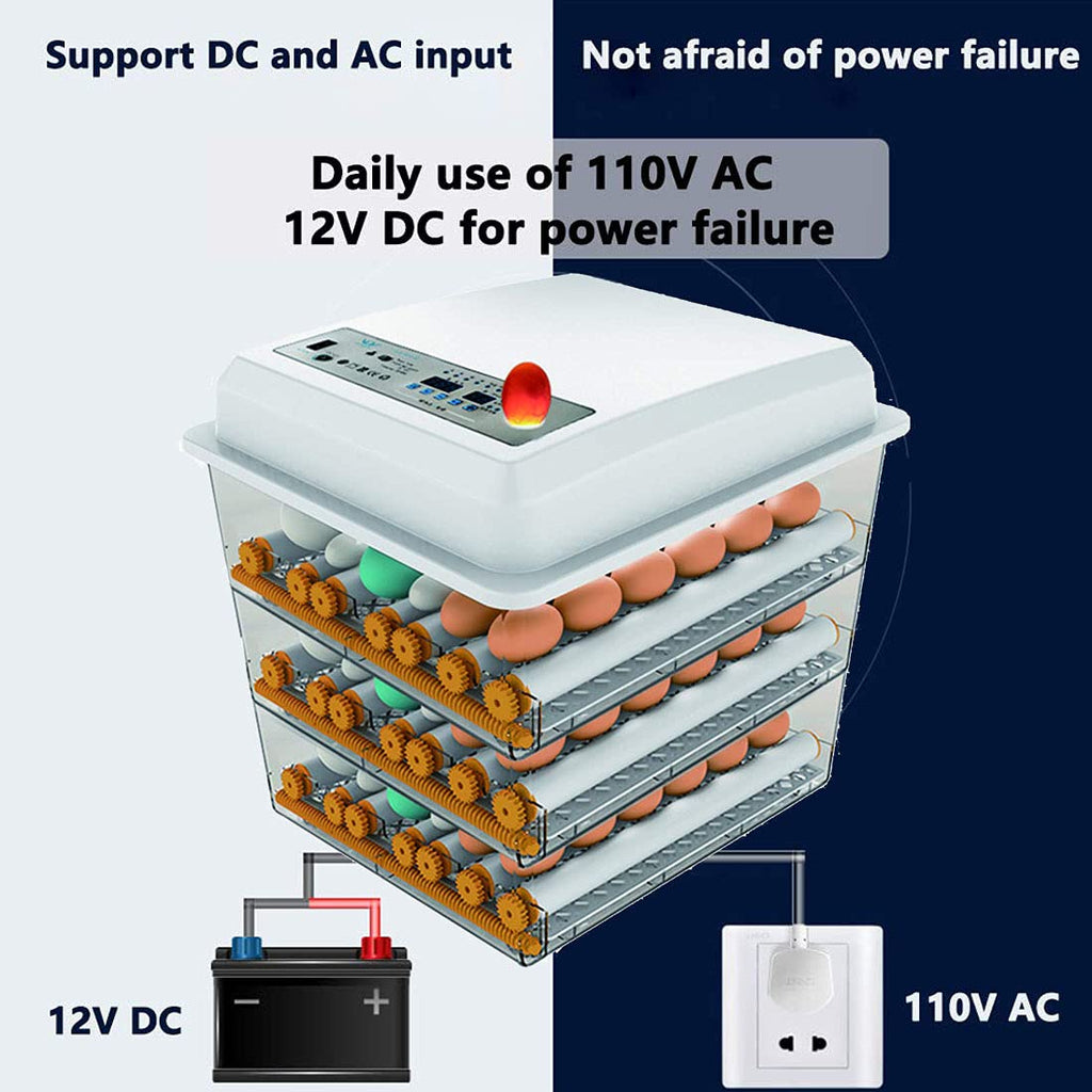 Automatic Egg Incubator 150~180 Egg Incubator Digital Automatic Hatcher with Egg Turning for Chickens Ducks Goose Birds