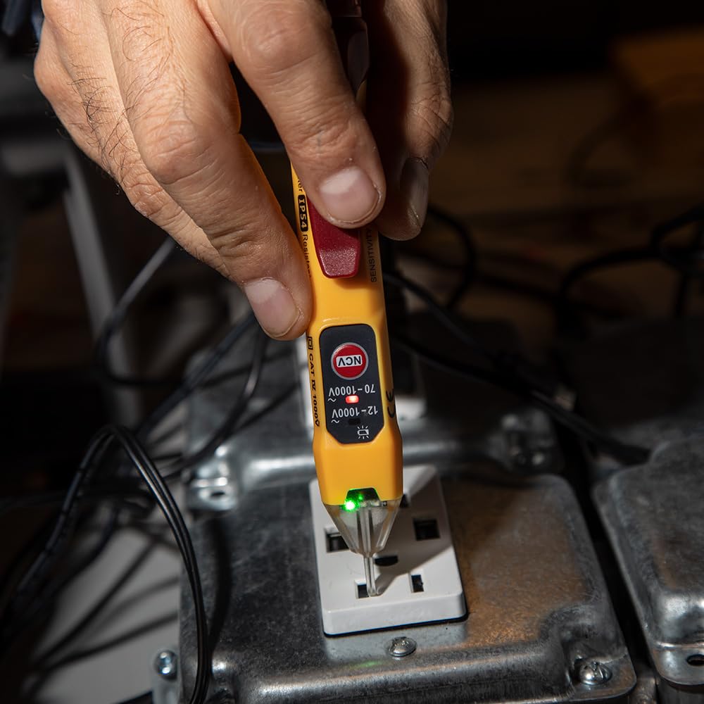 NCVT2P Dual Range, Non-Contact Voltage Tester, 12-1000V AC, Visual and Audible Indicators, Auto Power Off