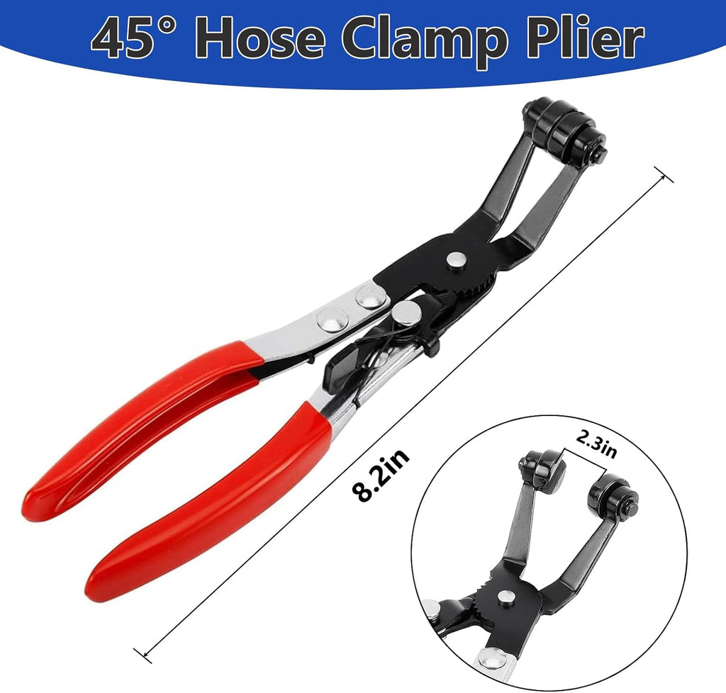 4-Pack Long Hose Clamp Pliers Tool Set -Tool for Removing Hose Clamp of Automobile Coolant, Heater, Water Hose Cord