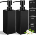 Black Soap Dispenser, Hand Soap Dispenser Bathroom, 12oz Glass Soap Dispenser with Stainless Steel Pump, Liquid Dish