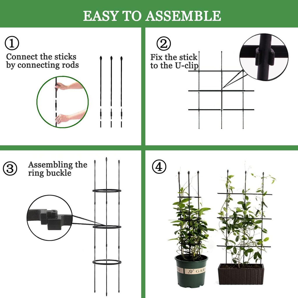 Garden Trellis,2 Pack Plant Trellis,2 in 1 Tomato Cages and Supports for Vines Crop,Plant Stake for Climbing Plants
