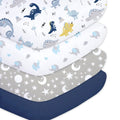 Crib Sheets for Baby Boys 4 Pack, 28"x 52" Extra Soft Microfiber Crib Sheet Set for Standard Crib & Toddler Mattress