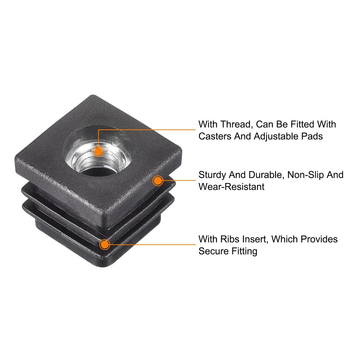 uxcell 8Pcs M8 Thread Inserts for Square Tubes for 18x18mm ID Tube