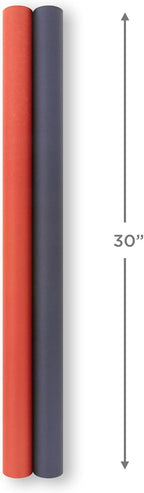 Kraft Wrapping Paper Rolls, 2 Rolls (Red and Navy Blue)