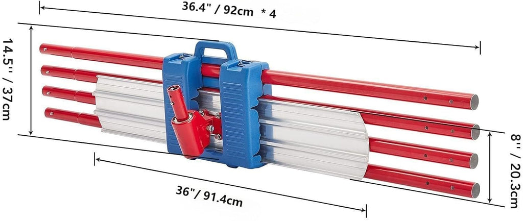 36 Inch Concrete Finishing Tool with Matching Bull Float Handle | Aluminum, Lightweight, Durable, Adjustable