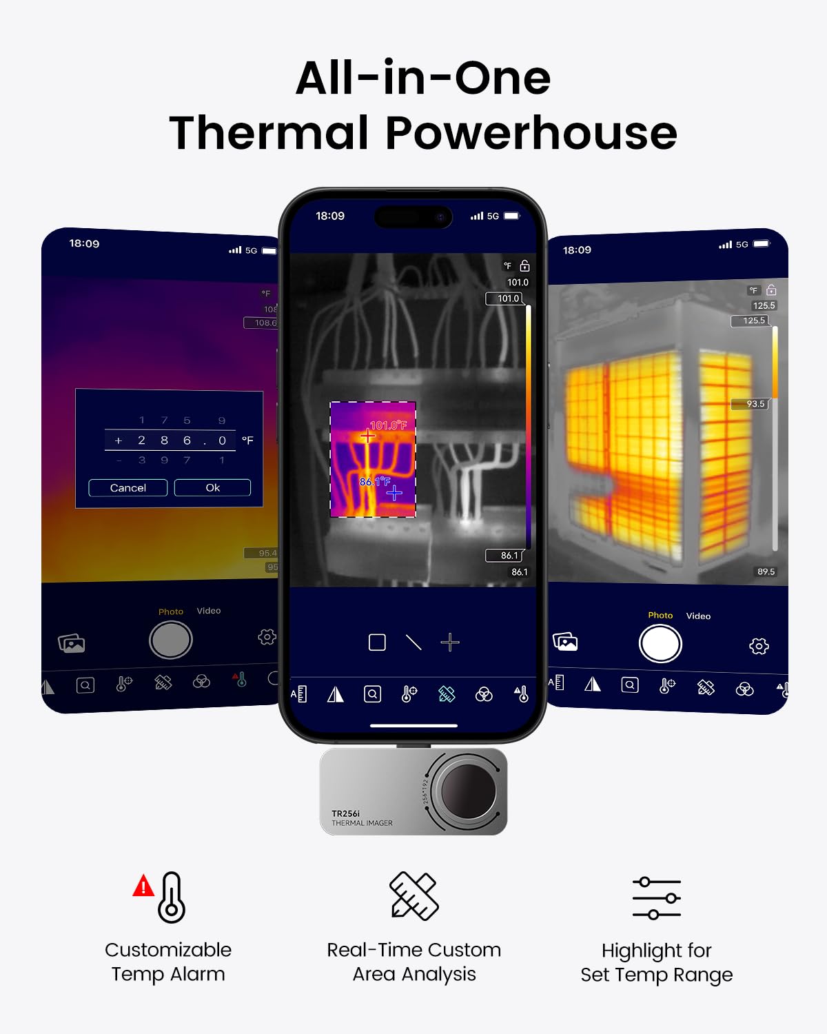 TR256i Thermal Imaging Camera for iOS (iPhone 17/16/15 and iPad w/USB-C), 512×384 Super Resolution Infrared Camera