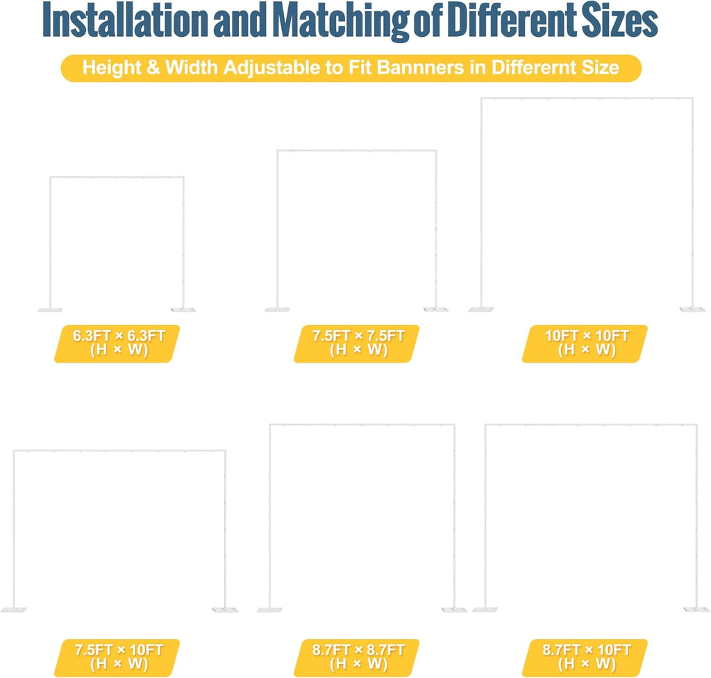 10x10FT Backdrop Stand Heavy Duty Pipe and Drape Kit White