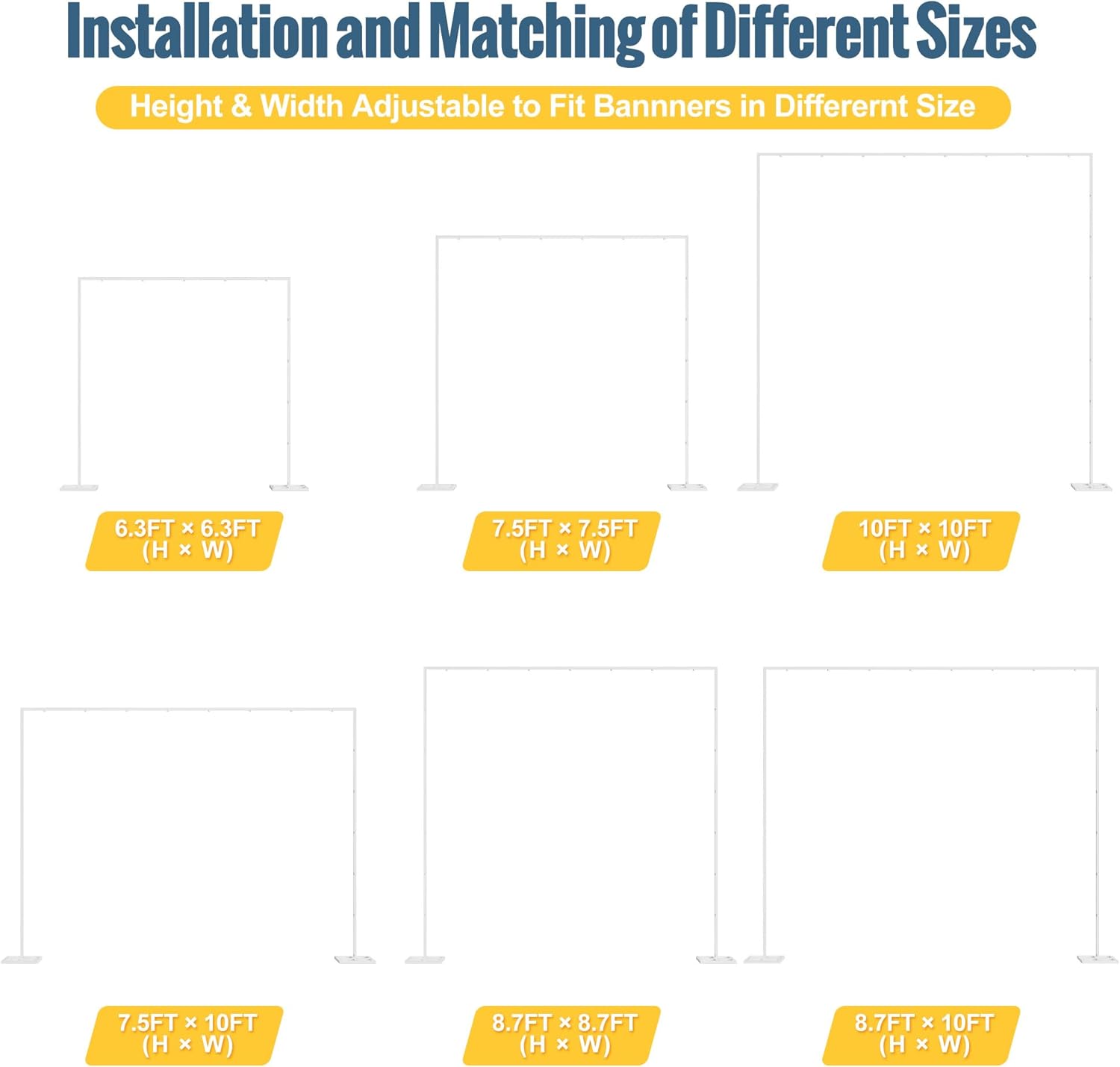 10x10FT Backdrop Stand Heavy Duty Pipe and Drape Kit White