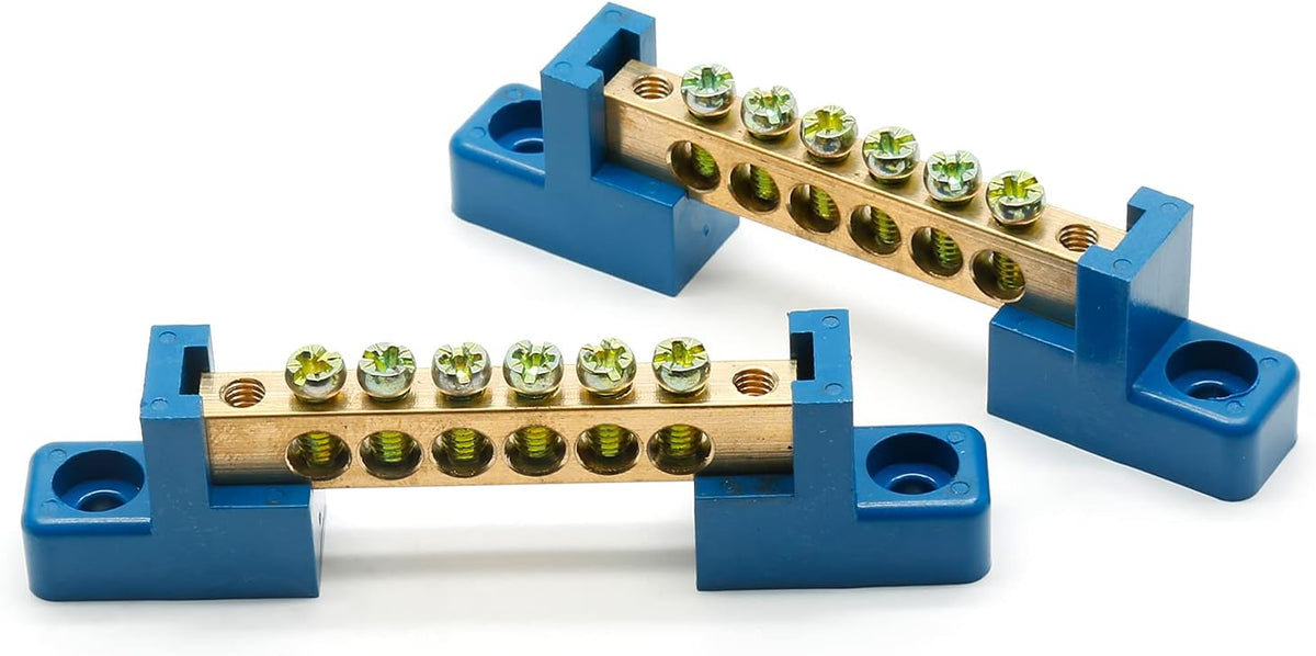 Bonsicoky Ground Bus Bar Terminal Block, 2Pcs