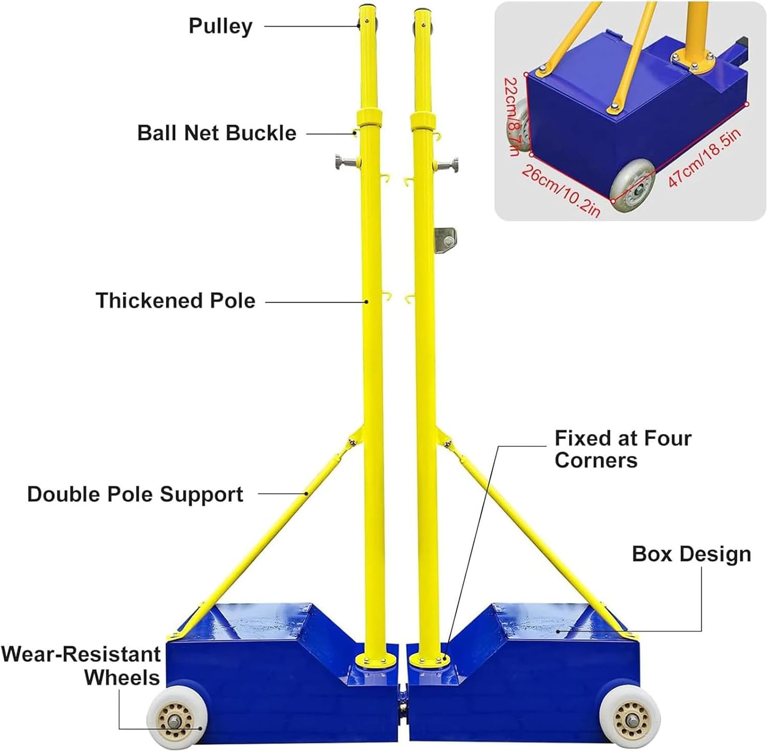 Portable Badminton Volleyball Net Set – Freestanding Indoor/Outdoor Training Net with Poles – Perfect for Backyard