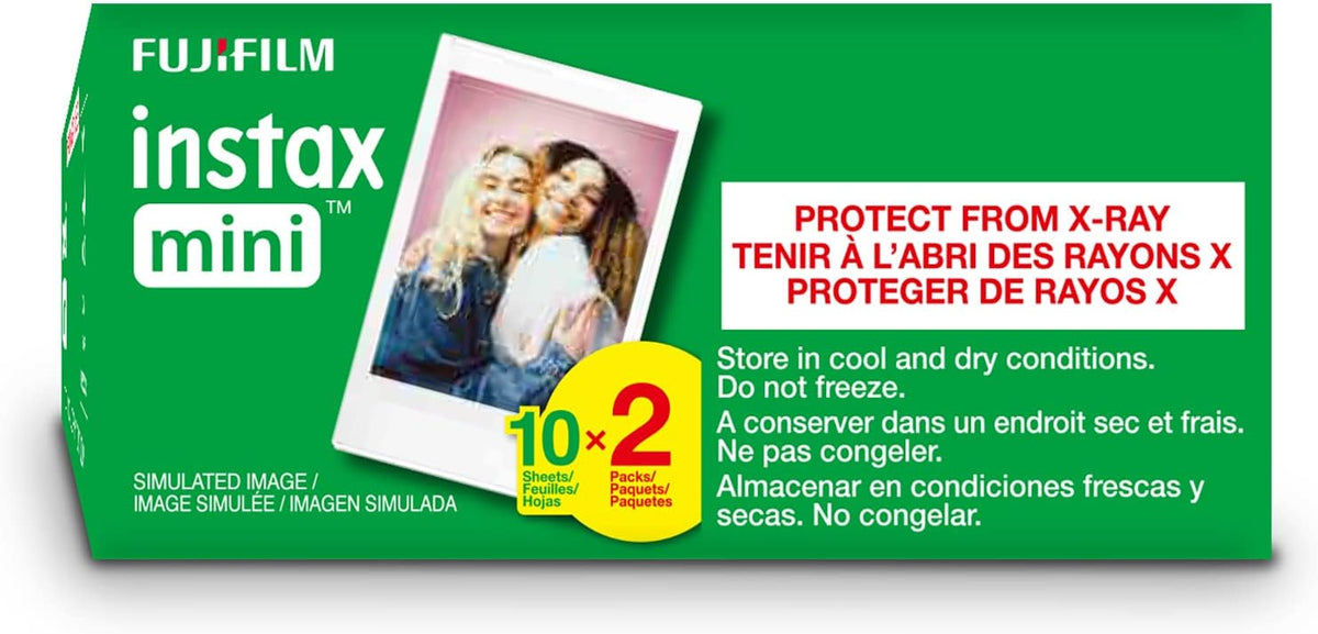 Instax Mini Instant Film Twin Pack (White), 20 Photos | The instax film ensures sharp