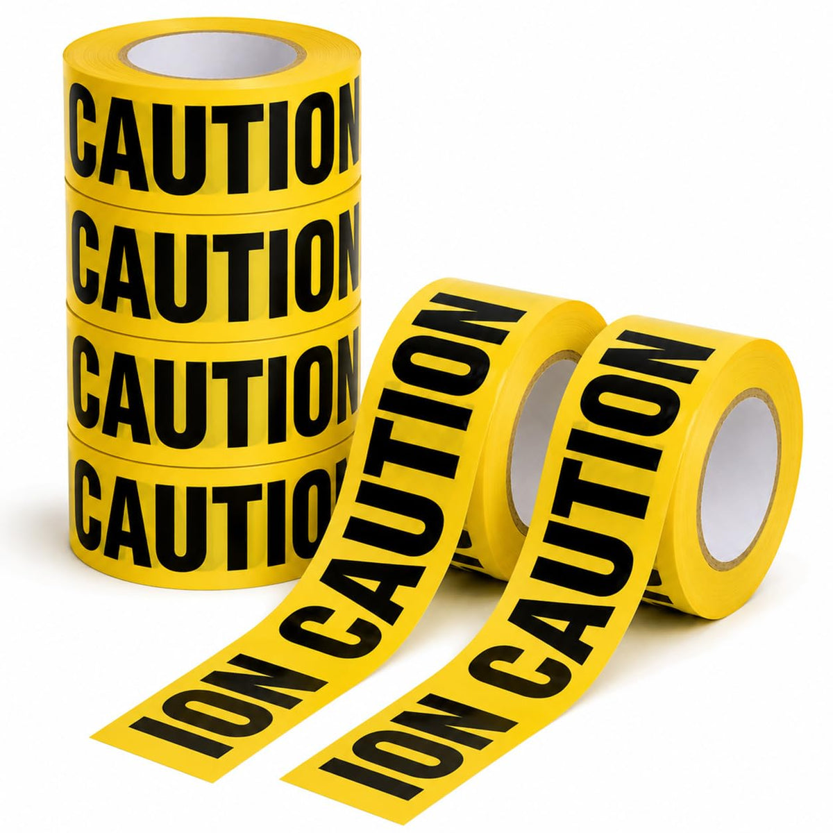 6 Roll Caution Tape 3 in x 1000 ft Yellow Black Warning Tape