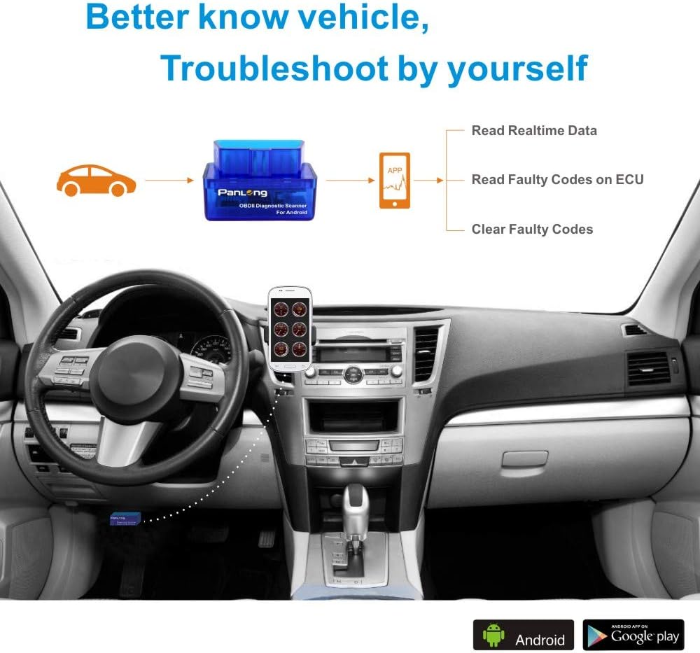 OBD2 Scanner Bluetooth OBDII Diagnostic Tool Car Code Reader Turn Off Check Engine Light Support Android