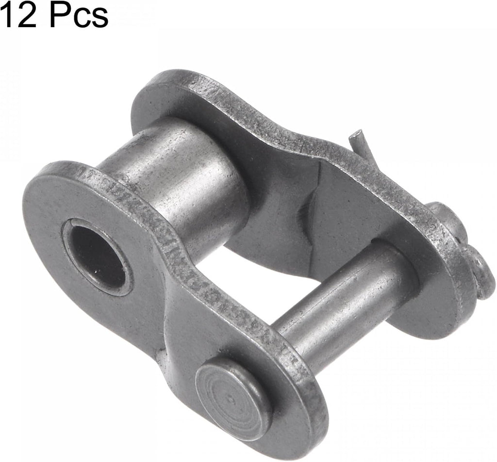 uxcell 12Pcs #50 Chain Offset Half Link Roller, 5/8" Pitch Carbon Steel, Standard Chain End Connector Split Links for 10A Chain
