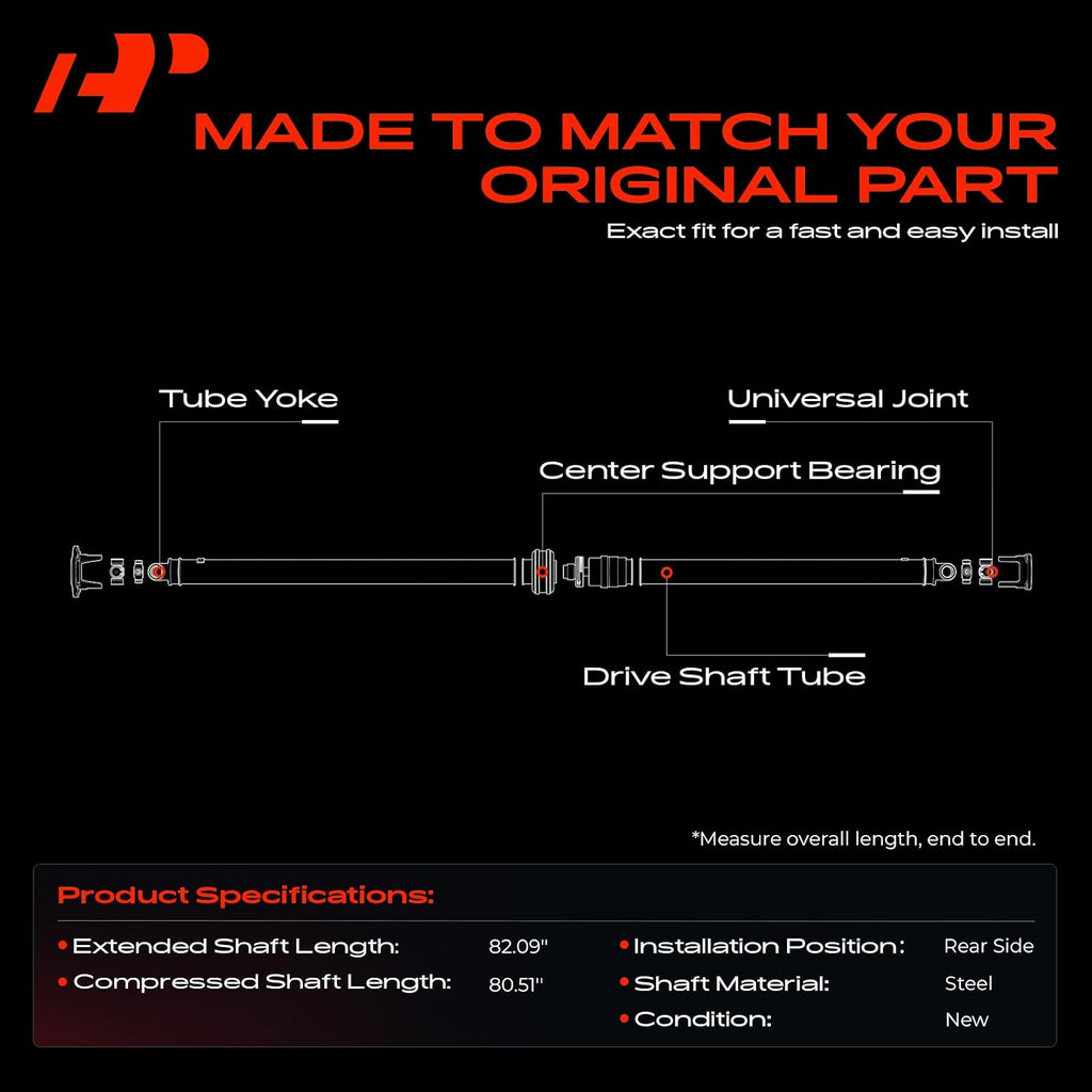 A-Premium Rear Drive Shaft Driveshaft Assembly Compatible with Nissan