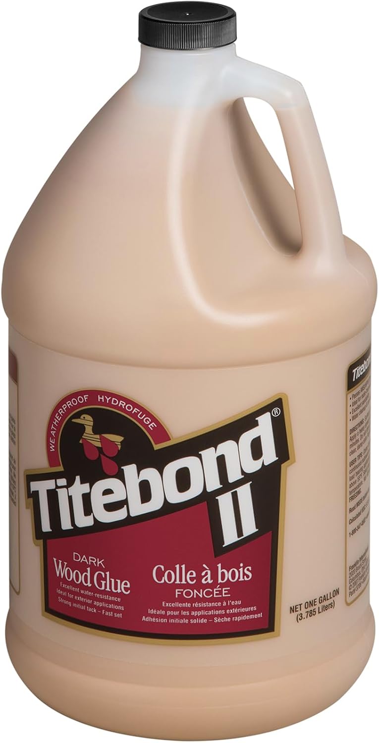 II Dark Wood Glue 16 Oz. – Water-Resistant Brown Adhesive for Interior/Exterior Use, Strong Fast-Set Formula, Easy
