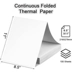 Thermal Paper 8.5x11 Inch for Portable Printer, 200 Sheet Multi-Type