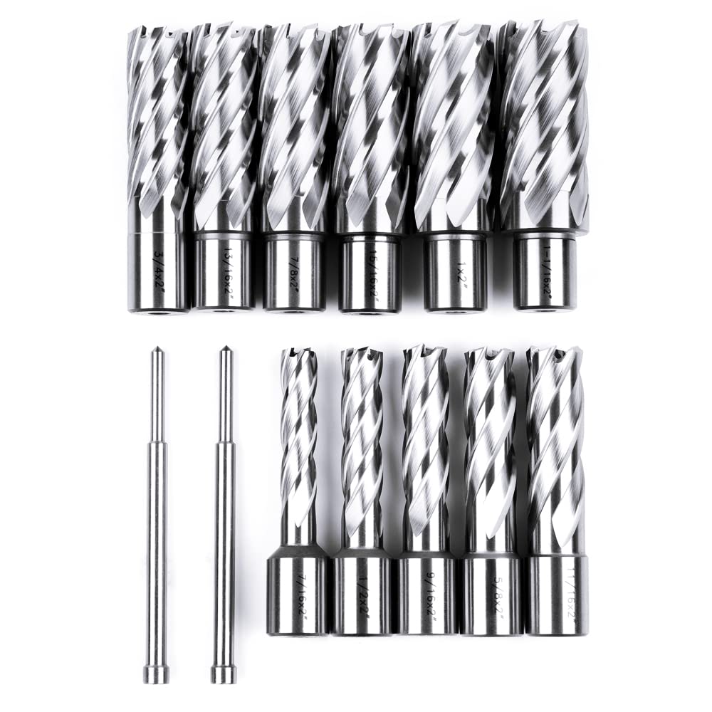 OSCARBIDE 13 pcs Annular Cutter Set,2" Cutting Depth,7/16" to 1-1/16"Dia