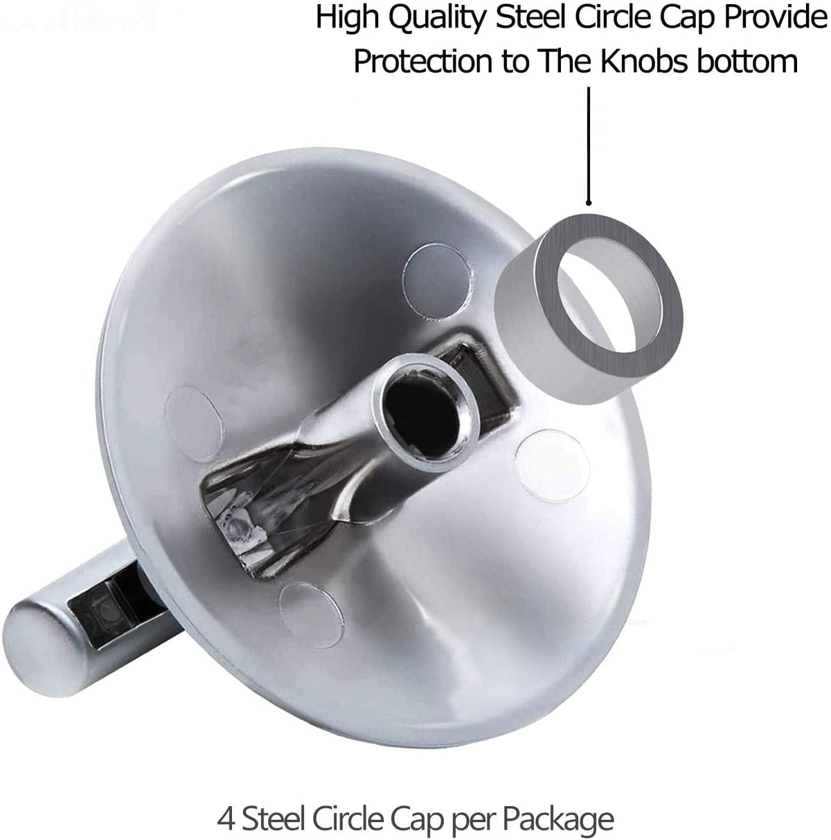 AP5668987 PS2375871 7733P410-60, Surface Burner Knobs Chrome Plated Plastic Ring with Nonslip Grip, Replacement Knobs, Control Knobs, Compatible with Maytag, Magic Chef, Jenn Air,etc (4 pack)