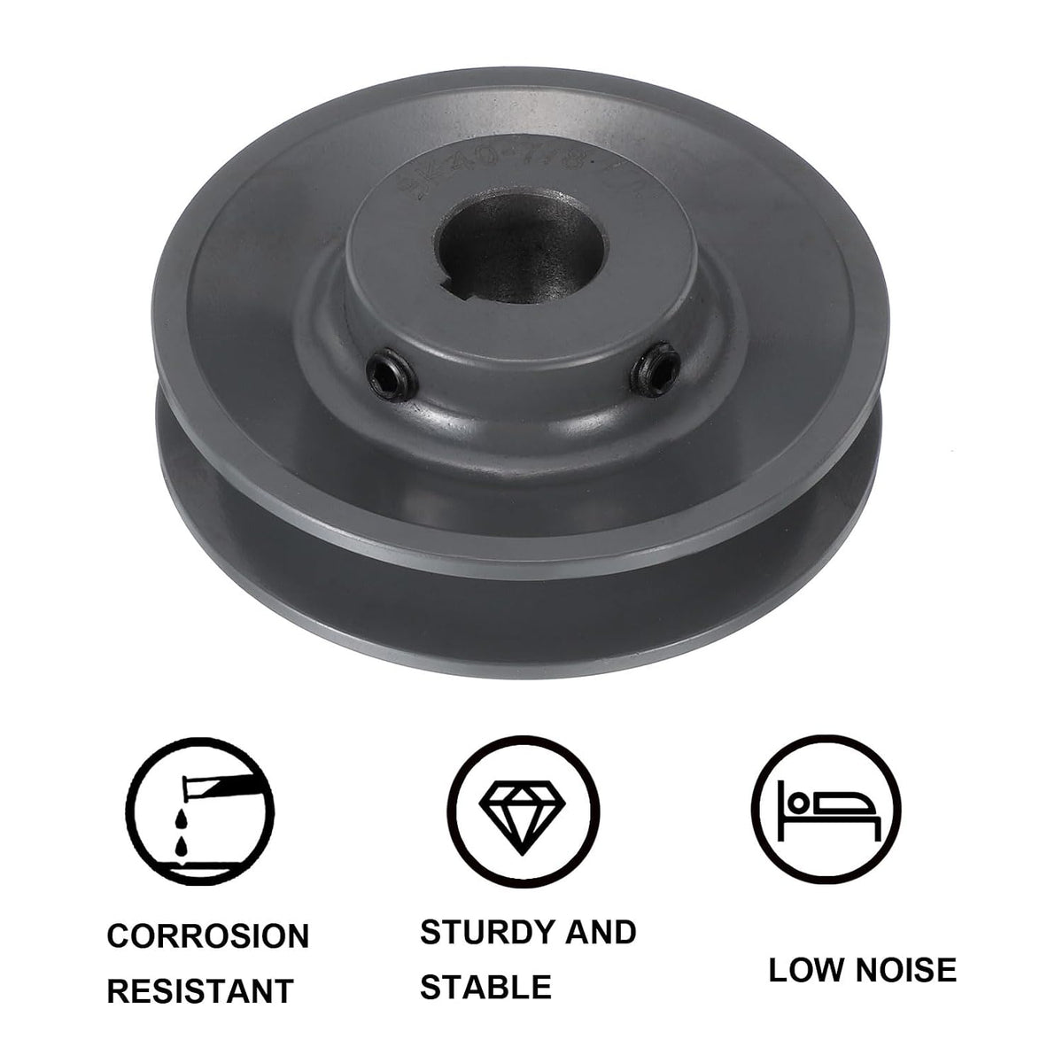 uxcell BK40-7/8 V-Belt Sheave 7/8" Bore, 3.95" OD, Single Groove Web Sheave