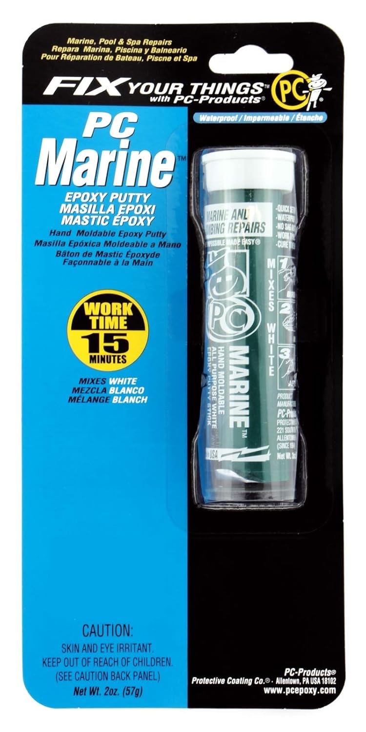 PC Products PC-Marine Epoxy Putty, 2oz Stick, White (25567) (Pack of 1)