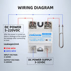 CNAODUN Solid State Relay SSR-25DD with Heat Sink DC to DC 25A Input 3-32VDC to Output 5-220VDC Single Phase