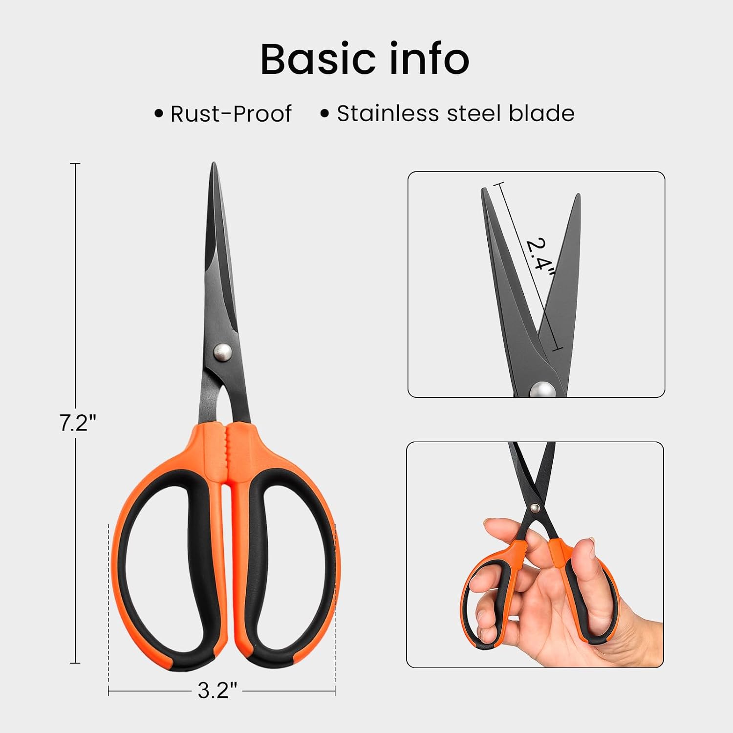 3 Packs Trimming Scissors Teflon Coated Non Stick Blades Pruning Shears Gardening Hand Pruning Snips with Straight