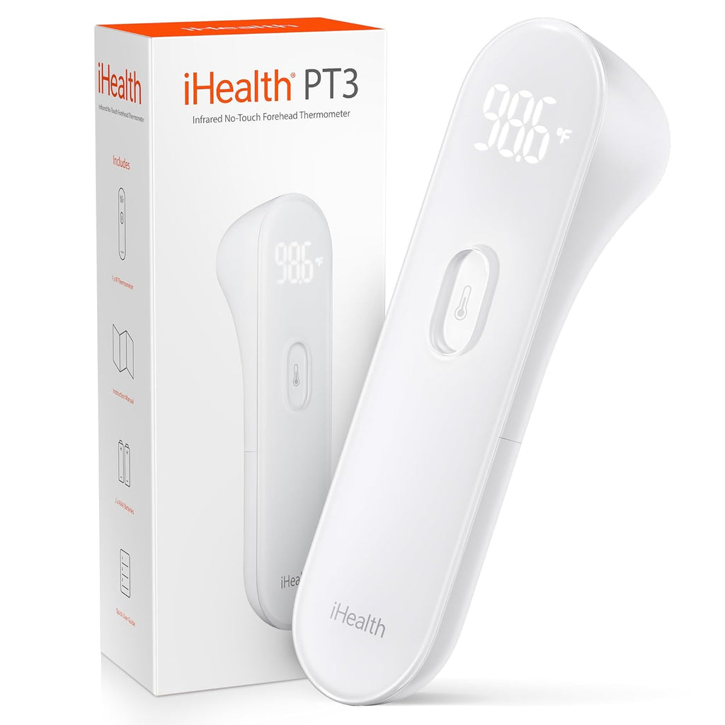 No-Touch Forehead Thermometer for Adults, Kids, Babies - 1s Fast Accurate, 3 Ultra-Sensitive Sensors, Quiet Vibration