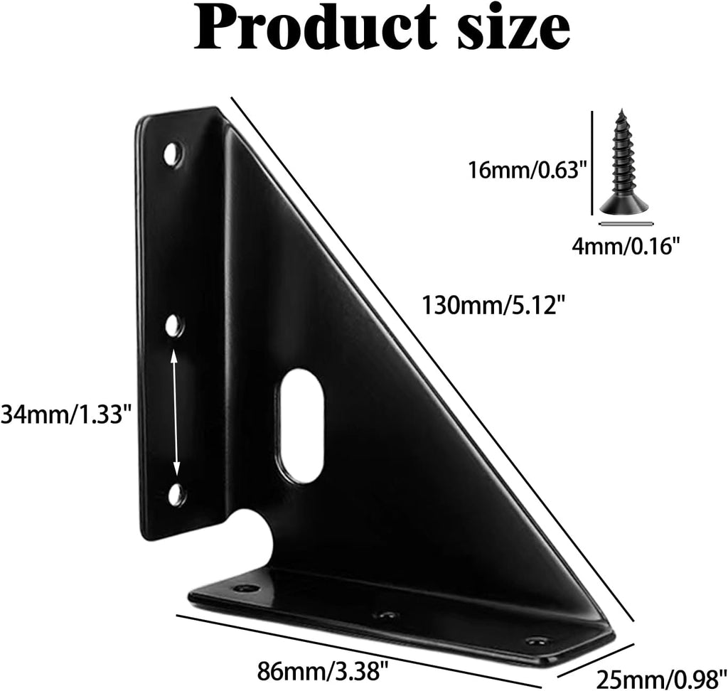 L&M Heavy Duty Gusset Joints 4 Pcs, Trapezi Corner Code, Bracket Corner Brace Bracket Fasteners, Furniture Shelf