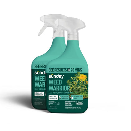 Weed Warrior, 32oz, 2 Pack - Grass & Weed Killer - Organic, Ready-to-Use Weed Killer Spray - Herbicide Spot Treatment
