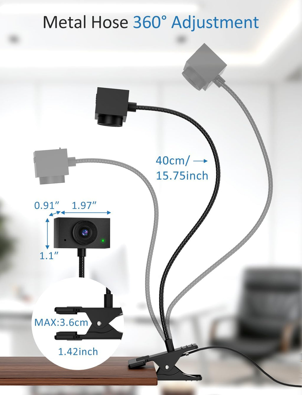 Webcam for PC, Streaming Camera, Web Camera for Desktop/Laptop Computer Webcam with Microphone, Plug and Play USB Web