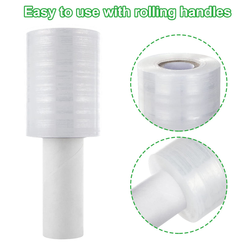 6 Pack 80 Gauge Stretch Wrap Film, 4 in x 1000 ft