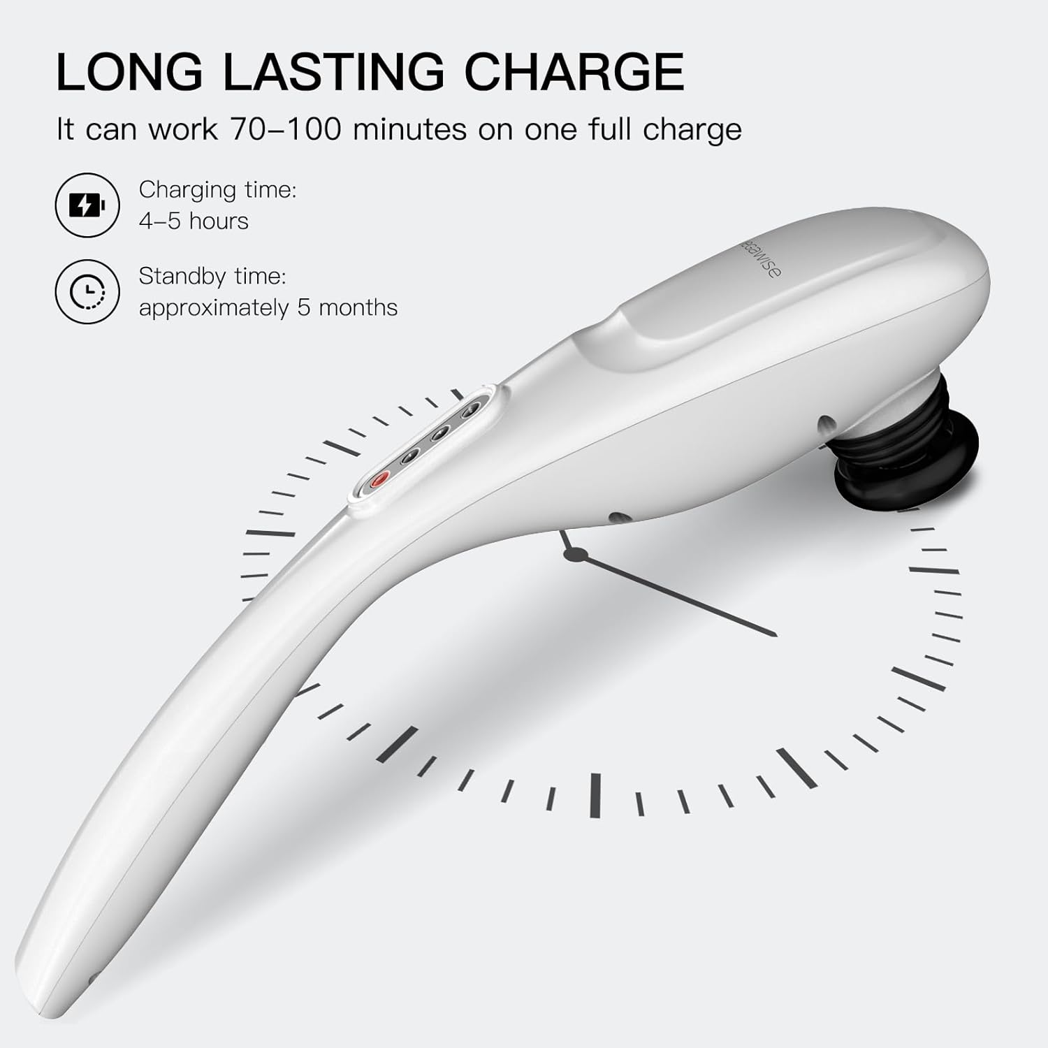 Cordless Back Massager for Shoulders, Waist, Legs, Rechargeable 3200mAh Battery, 5 Speed and 5 +2 Massage Nodes 5
