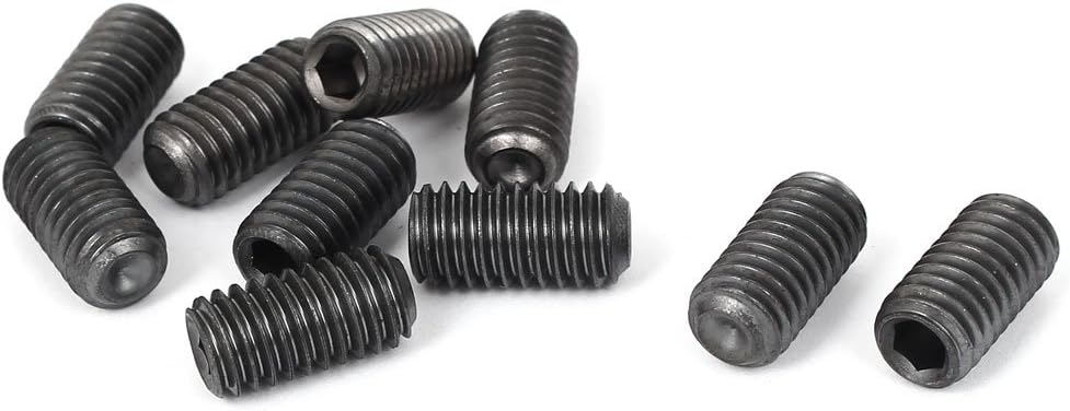 uxcell UNC 3/8"-16 x 3/4" Thread Count Cup Point Hexagon Socket Grub Screws Black 10 Pcs