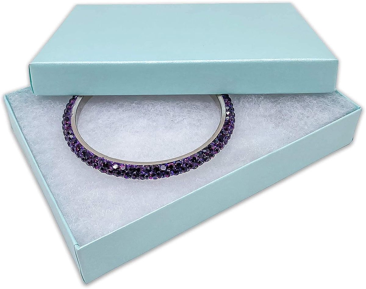 TheDisplayGuys 25 Cardboard Jewelry Gift Boxes with Inserts - Turquoise
