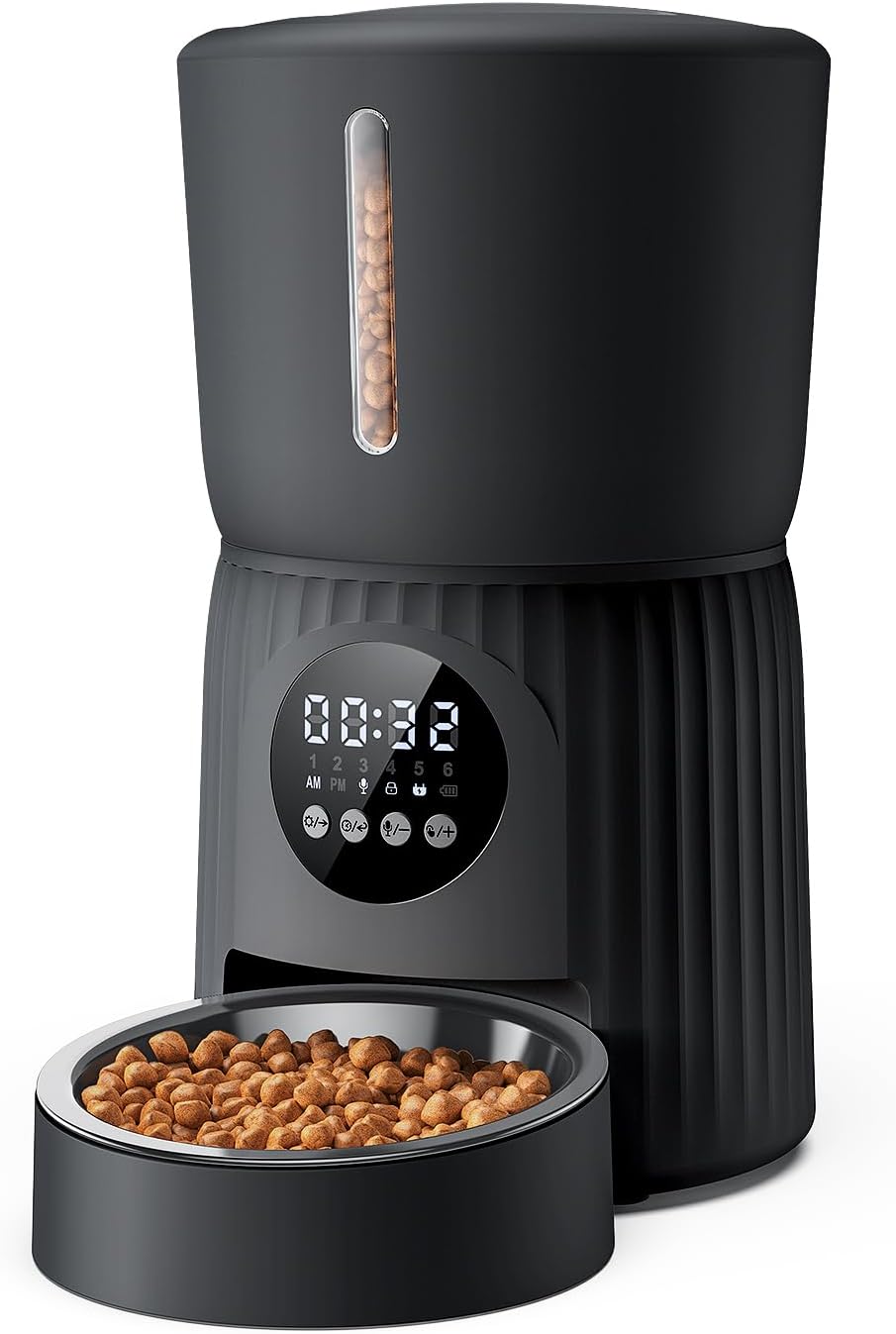 Automatic Cat Feeder, 4L Cat Food Dispenser with Portion Control, 1-6 Meals Per Day, 10s Voice Recording, Slow Feed