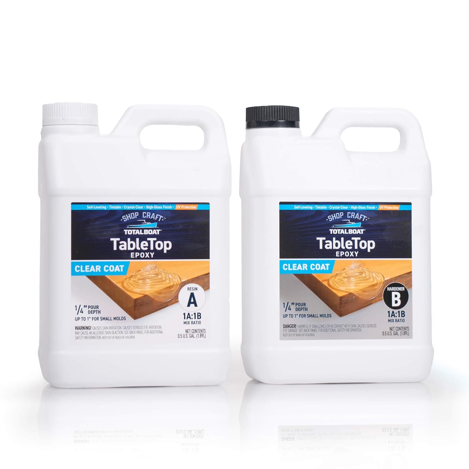 Table Top Epoxy Resin - 1 Gallon Kit for Bars and Countertops | Two-Part Epoxy Coating for Bars and Tables