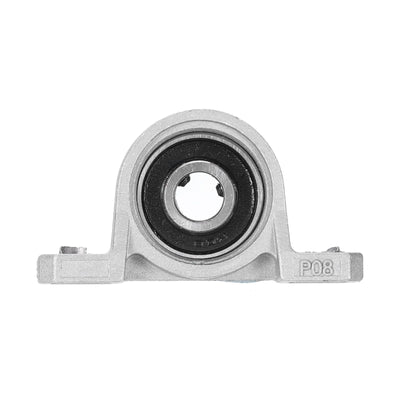uxcell 1 Pcs KP08 Pillow Block Bearing 8mm Bore Zinc Alloy Inner Ball Mounted Bearing Block Insert Bearing Self-Alignment
