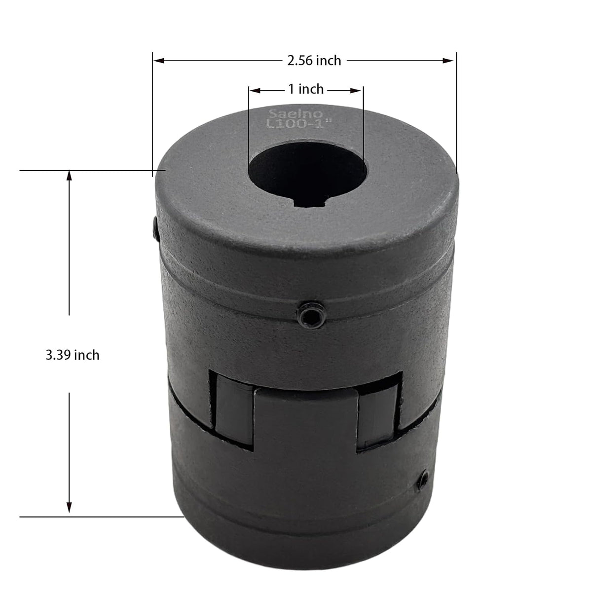 1" to 1" L100 Flexible 3-Piece L-Jaw Coupling Coupler Set & Rubber Spider for Log Wood Splitter,Multi-Flex Couplings L100-1-1