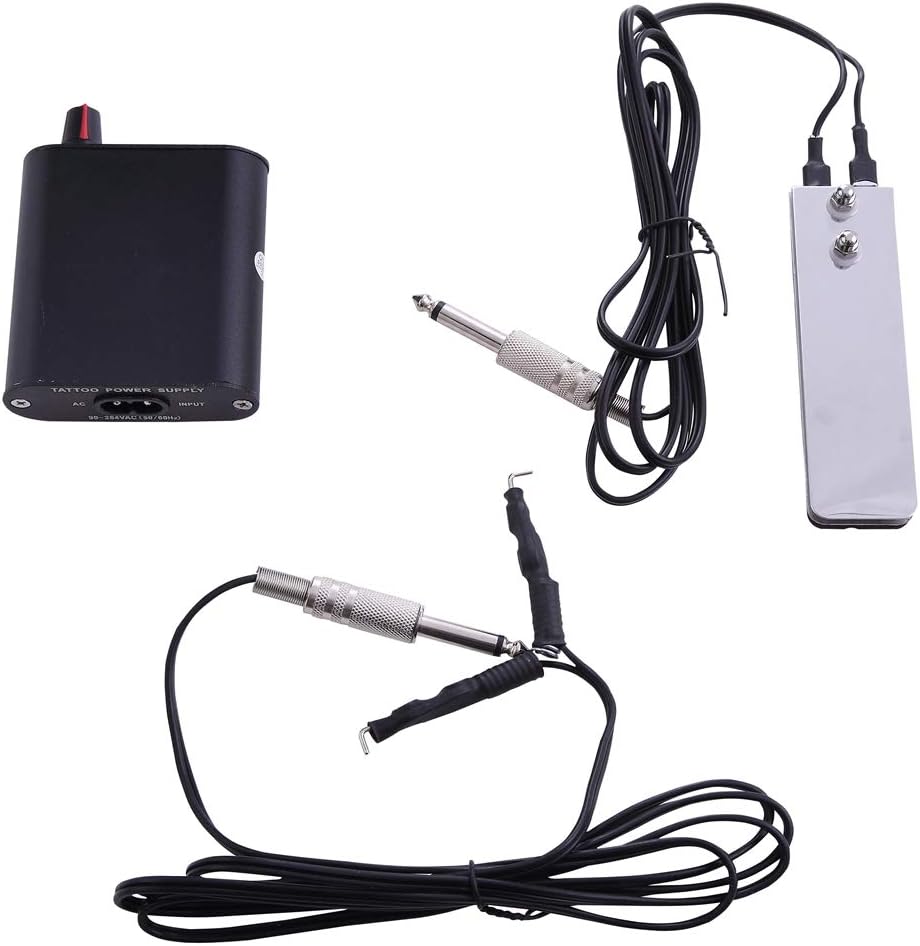 Mini Tattoo Power Supply Set,New Star Tattoo Mini Motor Black Tattoo Machine Power Supply with Tattoo Clip Cord and