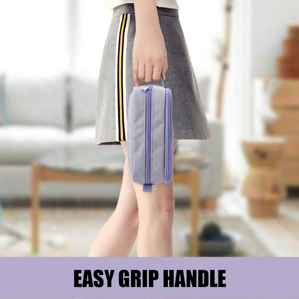 High Capacity Pencil Case, Big Pencil Bag Pouch Box Organizer Pen Case, Portable Journaling Supplies with Easy Grip