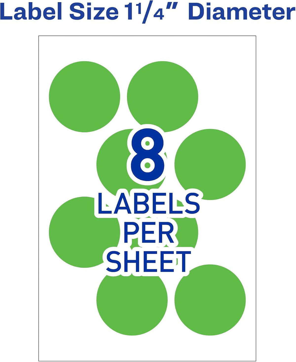 5498 Removable Print or Write Color Coding Labels for Laser Printers, 1-1/4 Round - Neon Green (Pack of 400)