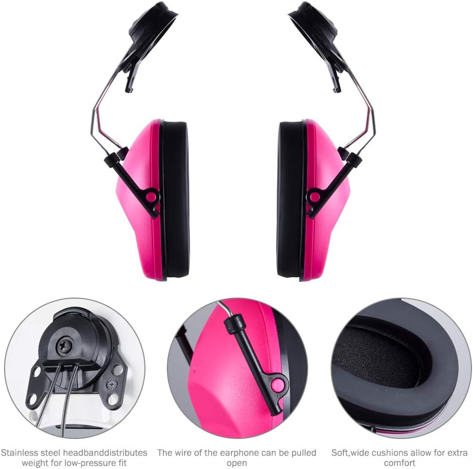 Noise Cancelling Helmet Attachable Ear Muffs Blocking Sound Reduction Ear Protection for Construction Site,Adaptors