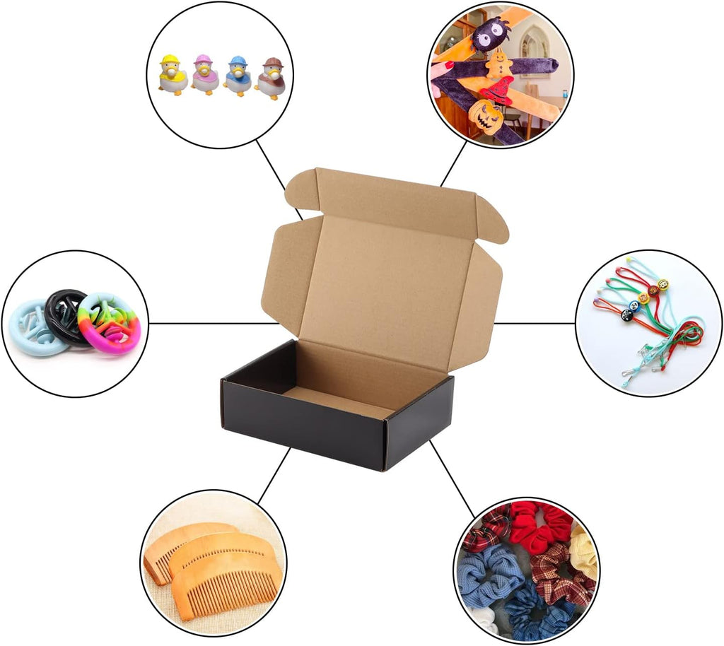 40 Pack Black 7x5x2 Shipping Boxes