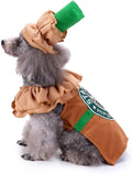Latte Dog Costumes - Coffee Shop Dog Cosplay Halloween Costumes, Puppy Christmas Party Attire for Medium Small Dogs
