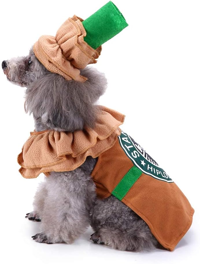 Latte Dog Costumes - Coffee Shop Dog Cosplay Halloween Costumes, Puppy Christmas Party Attire for Medium Small Dogs