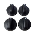 4-Pack Black Gas Range Burner Knob - D-Shaped Shaft Replacement
