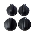 4-Pack Black Gas Range Burner Knob - D-Shaped Shaft Replacement