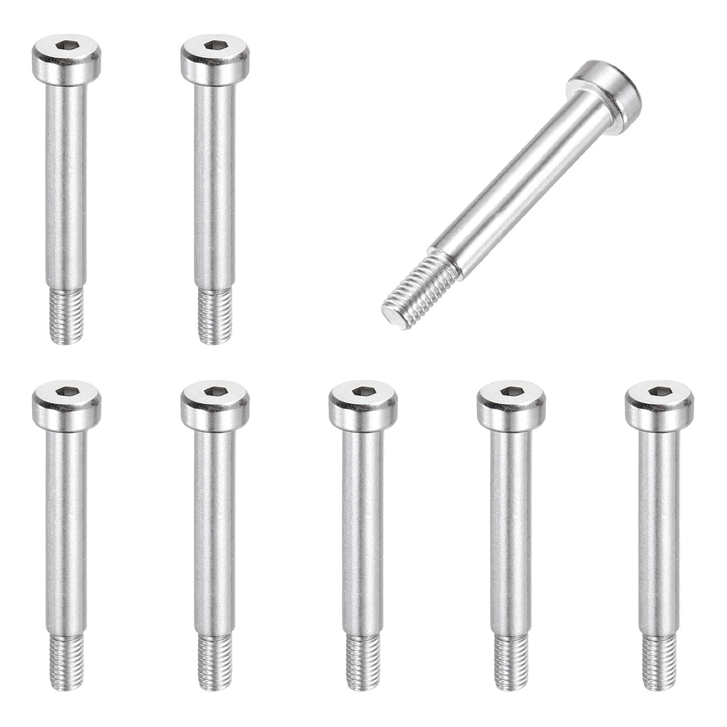 MECCANIXITY 8 Pcs 304 Stainless Steel Shoulder Bolt 6mm Shoulder Dia 30mm Shoulder Length M5x0.8 Thread Hex Socket Shoulder Bolts for Hydraulic Injection Molding Machinery Industries