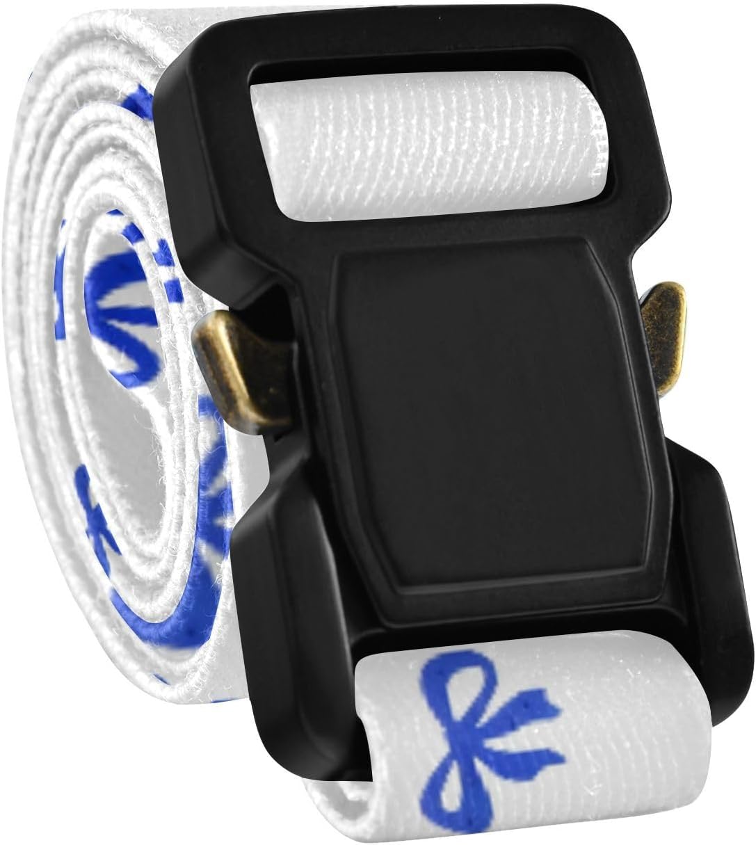 Bow Tie Adjustable Kids Elastic Belts, Girls Boys Stretch Waist Belt with Aluminum Alloy Buckle